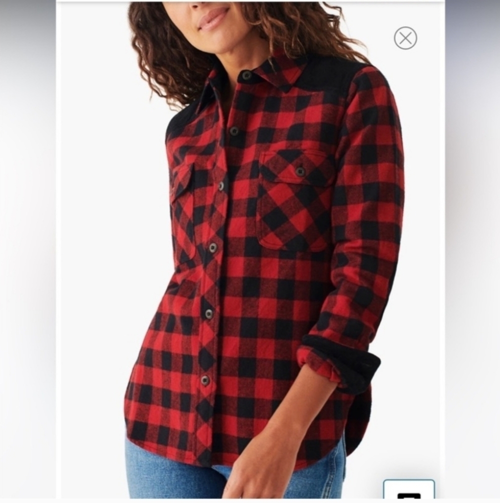 FAHERTY Women’s Daly Buffalo Plaid Cotton Flannel Shirt Jacket Shacket